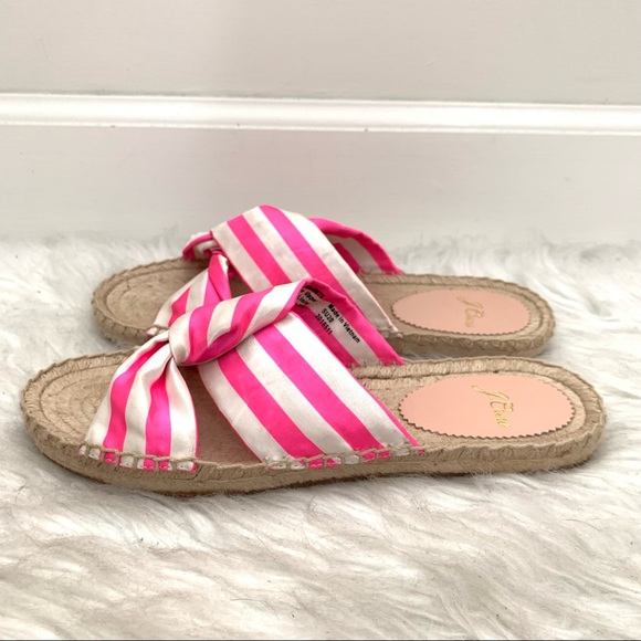 NWOB J Crew Twisted Knot Espadrille Sandals in Awning Stripe - Picture 4 of 8
